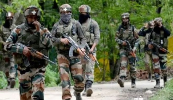 Indian army soldiers on a patrol