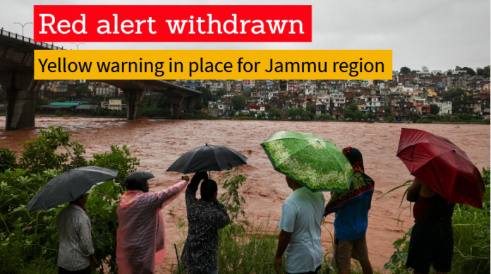 Red alert withdrawn yellow warning in place for Jammu region