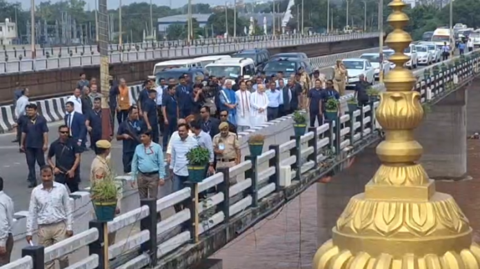 Home Minister Amit Shah arrived in Jammu to take stock of the damage caused by the Tawi river