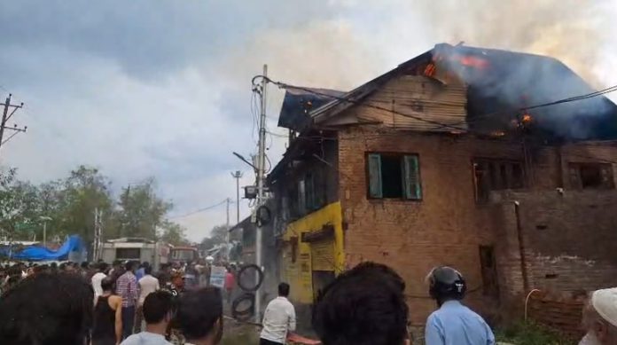 Residential house gutted in fire mishap in Kulgam village