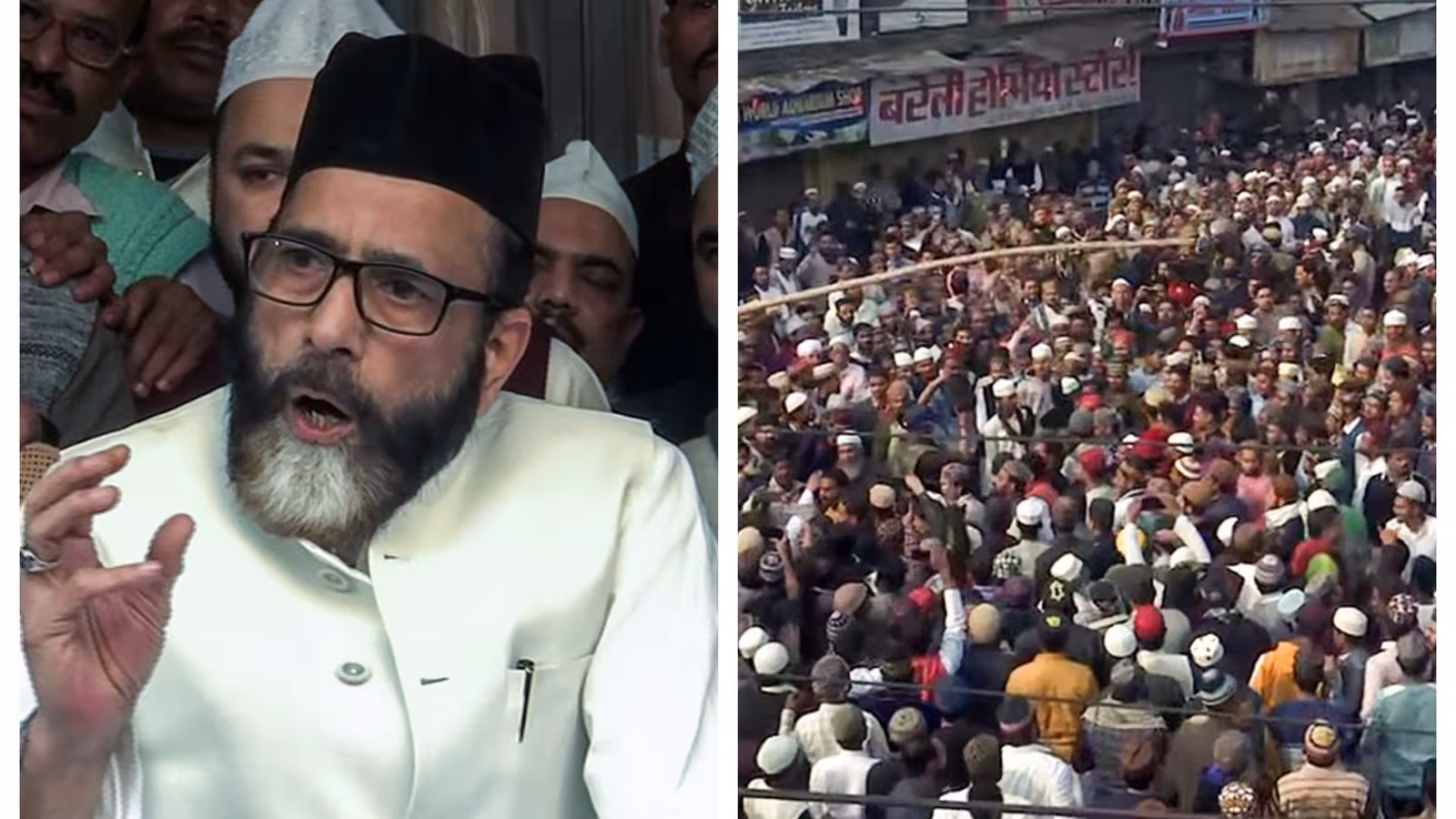 tension_in_bareilly Bareilly Violence CM Yogi Orders Stern Action, Cleric Maulana Tauqeer Raza Detained