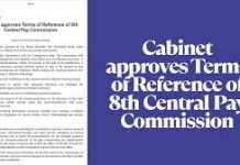 Cabinet Approves Terms of Reference for 8th Central Pay Commission Cabinet Approves Terms of Reference for 8th Central Pay Commission