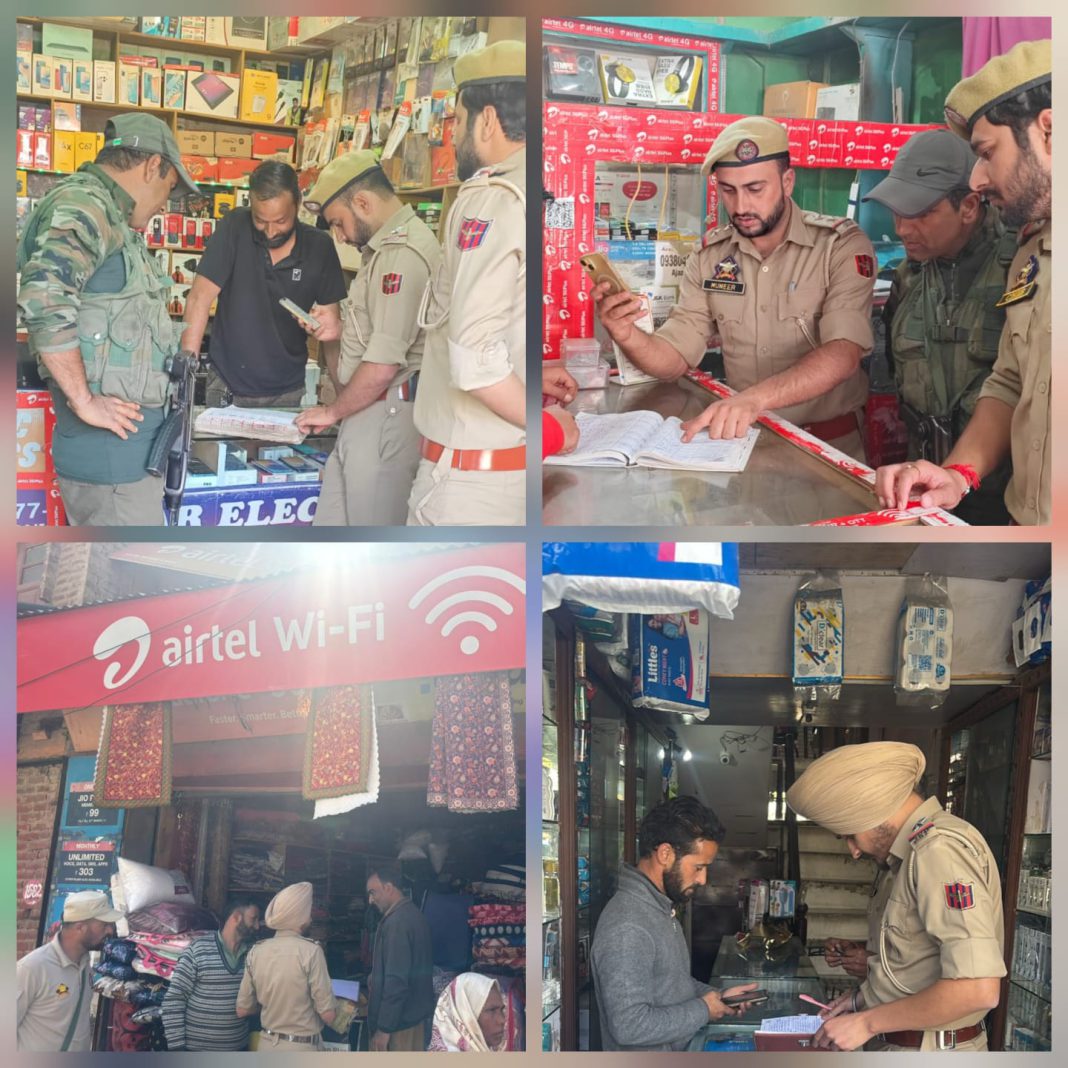 Police Awantipora launch verification drive on sim vendors