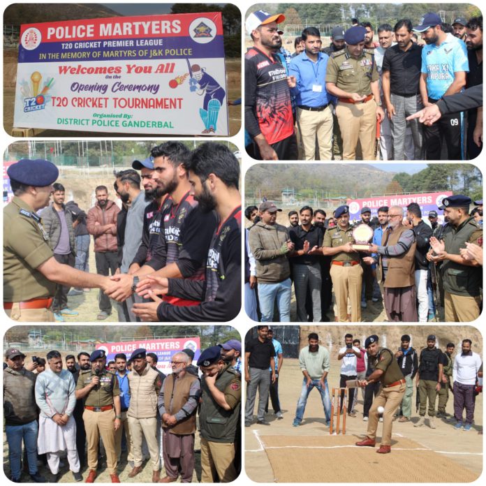 In Loving Memory of Police Martyrs; Ganderbal Police Inaugurates Police Martyrs T-20 Cricket Tournament at Gorwan Lar.
