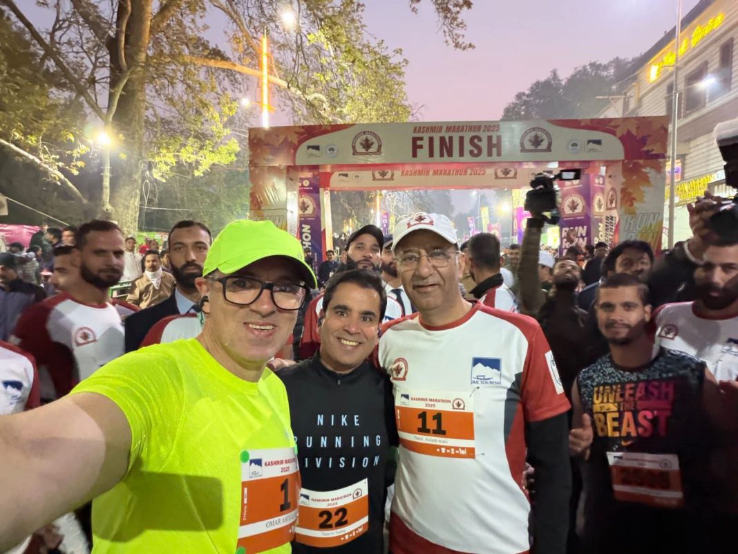 CM Omar completes Kashmir Half Marathon