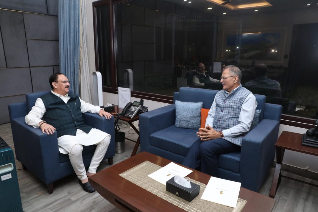 LG Kavinder Gupta Meets Union Minister J.P. Nadda