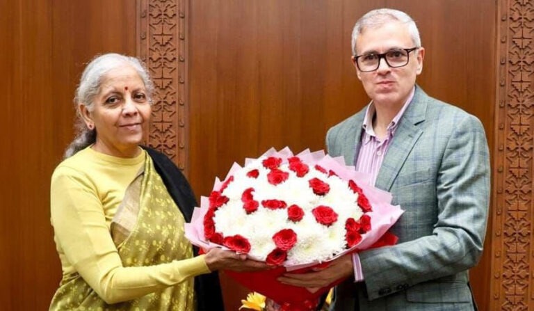 WhatsApp-Image-2025-12-06-at-2.34.24-PM Union Finance Minister Nirmala Sitharaman on Saturday appreciated Jammu and Kashmir Chief Minister Omar Abdullah for his “focused”