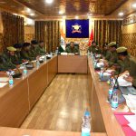 DIG NKR Chairs Crime and Security Review Meeting at DPO Handwara December 15: A comprehensive Crime and Security Review Meeting was held today at District Police Office Handwara under the chairmanship of DIG North Kashmir Range Shri. Maqsood-ul-Zaman (IPS). The meeting was attended by senior officers including Shri. Sahil Sarangal (IPS) SP PD Handwara, Shri. Fayaz Hussain (JKPS) ASP PD Handwara, Shri. Faisal Hussain (JKPS) SDPO Handwara, Shri. Shafeeq Ahmad DySP DAR Handwara, Shri. Raghav Choudhary (JKPS) Dy.SP PC Kralgund, Shri. Azad Ahmad DySP (SO to DIG NKR), Shri. Vikram Choudhary DySP (Prob.), all SHOs and DOs of PD Handwara, along with staff members of RPHQ Baramulla and DPO Handwara. The meeting commenced with a detailed presentation by SP PD Handwara, Shri. Sahil Sarangal, who briefed the chair on the disposal of various cases in the category of general crime, with particular emphasis on sensitive cases under the UA(P)A and NDPS Acts. The presentation highlighted the progress made in recent months and the challenges faced in ensuring timely disposal of cases. DIG NKR reviewed the progress achieved in under-investigation cases identified during the previous crime meeting and laid special emphasis on clearing backlog cases to ensure efficiency and accountability in policing. DIG NKR emphasized that investigations must be completed in a time-bound manner and directed that 100 percent FSL visits be ensured to strengthen evidence in all cases. He reiterated the mandatory use of e-Sakshya in all FIRs, timely execution of summons and warrants, and the adoption of digital platform viz. MedLeaPR portal for seeking medical reports online. He further instructed officers to ensure prompt disposal of Zero FIRs and e-FIRs, encourage and recognize good investigation practices, and motivate investigating officers to set high standards of professionalism. The Chairing Officer emphasized strict maintenance of security and law & order, directing officers to implement instructions effectively. He called for proactive measures to curb drug hotspots threatening youth, urged swift grievance redressal to strengthen public trust, and reminded all ranks to uphold discipline and institutional sanctity, reiterating that accountability, transparency, and dedication to duty are the foundations of effective policing. In his concluding remarks, DIG NKR expressed satisfaction over the progress made but urged all officers to redouble their efforts in combating crime, enhancing public safety, and strengthening police-community relations. He reiterated the commitment of Jammu & Kashmir Police towards operational excellence, proactive crime prevention, and building enduring trust with the citizens through responsive and accountable policing.