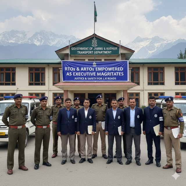 rto J&K Govt Designates RTOs, ARTOs as Executive Magistrates to Boost Transport Law Enforcement