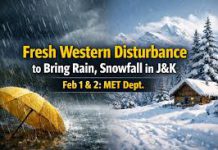 Fresh Western Disturbance Likely to Bring Rain, Snowfall in J&K on February 1–2 Fresh Western Disturbance Likely to Bring Rain Snowfall in J&K on February 1–2