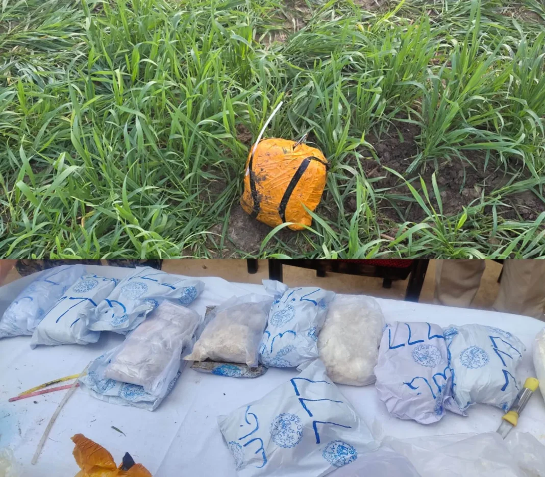 Heroin Dropped By Drone From Pakistan Seized Along IB In Jammu