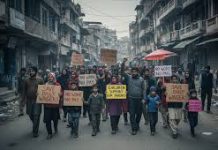 Daily Wagers’ Protest Continues in Srinagar; Children Join Agitation